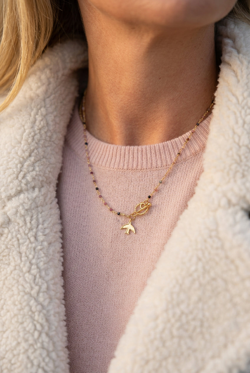 Aloka Freedom — Beaded Bird Necklace