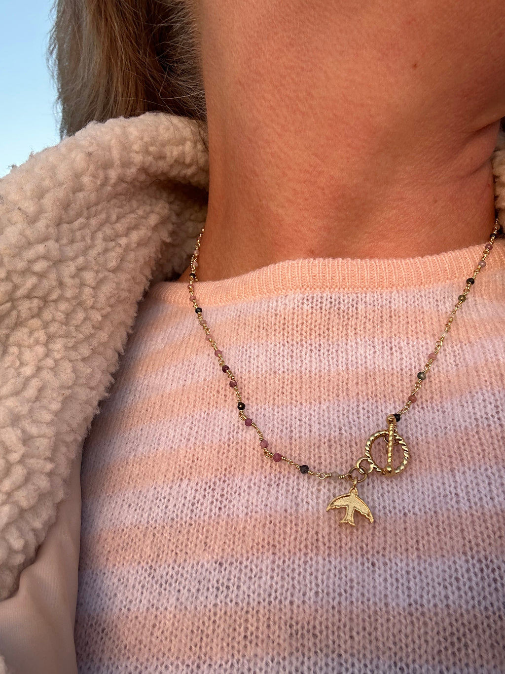 Aloka Freedom — Beaded Bird Necklace