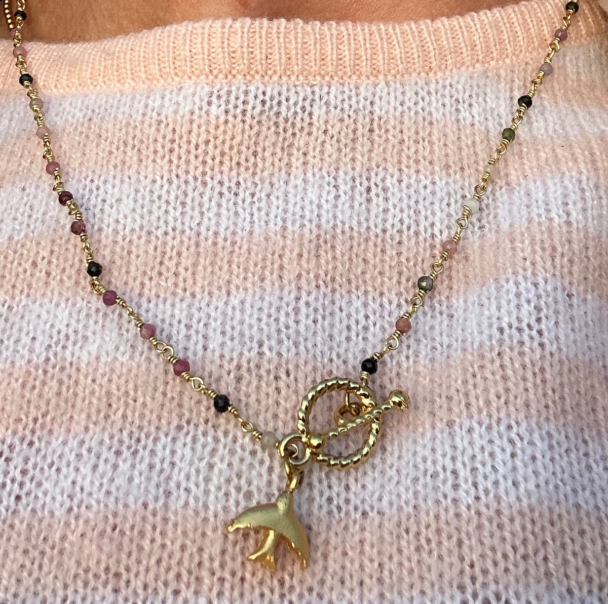 Aloka Freedom — Beaded Bird Necklace