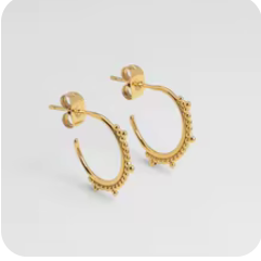 Aloka Golden Bead Hoops