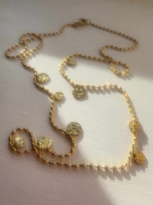 Circle of Light Necklace in natural sunlight
